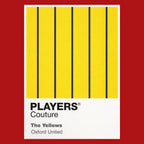 Oxford United Classic Football Shirt Colours Frame Men's T-Shirt – red close-up detail shot of the Oxford United Players