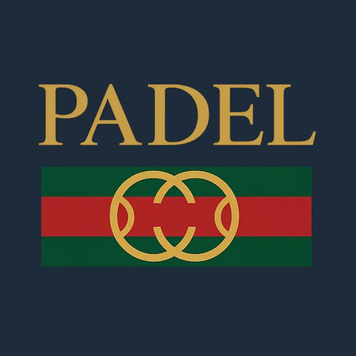 Padel Ball Logo Men's Hoodie – navy close-up detail shot of the Padel Ball Players Couture logo design