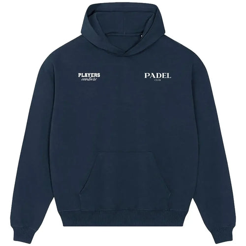 Padel Club hoodie – navy men's hoodie featuring the Padel Club Players Couture logo