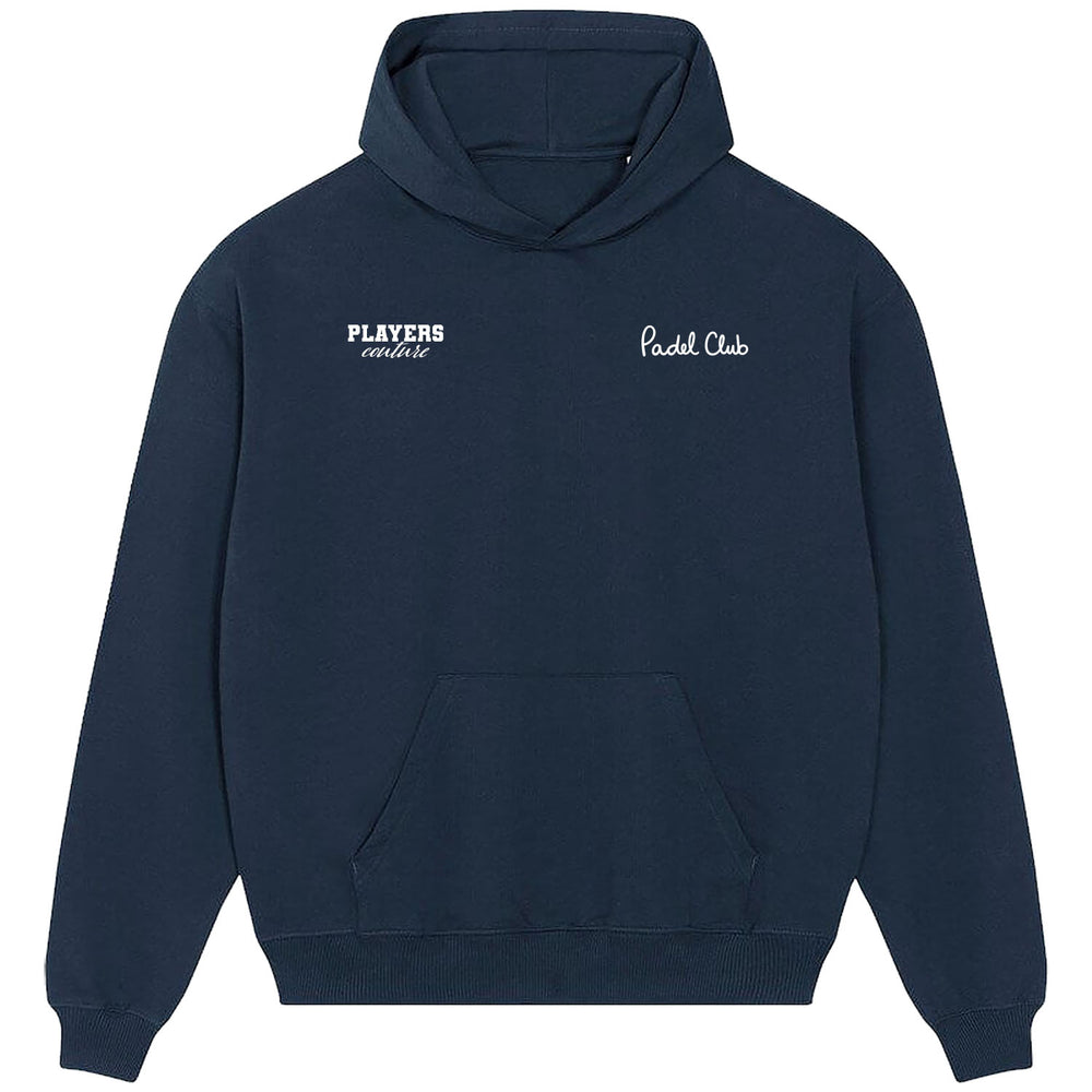 Padel Club Script Logo Players Couture Men's Casual Hoodie Navy