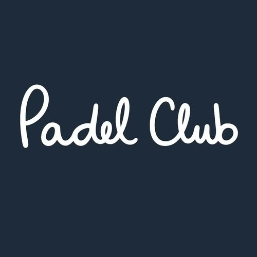 Padel Club Script Logo Men's Hoodie – navy close-up detail shot of the Padel Club Script Players Couture logo design
