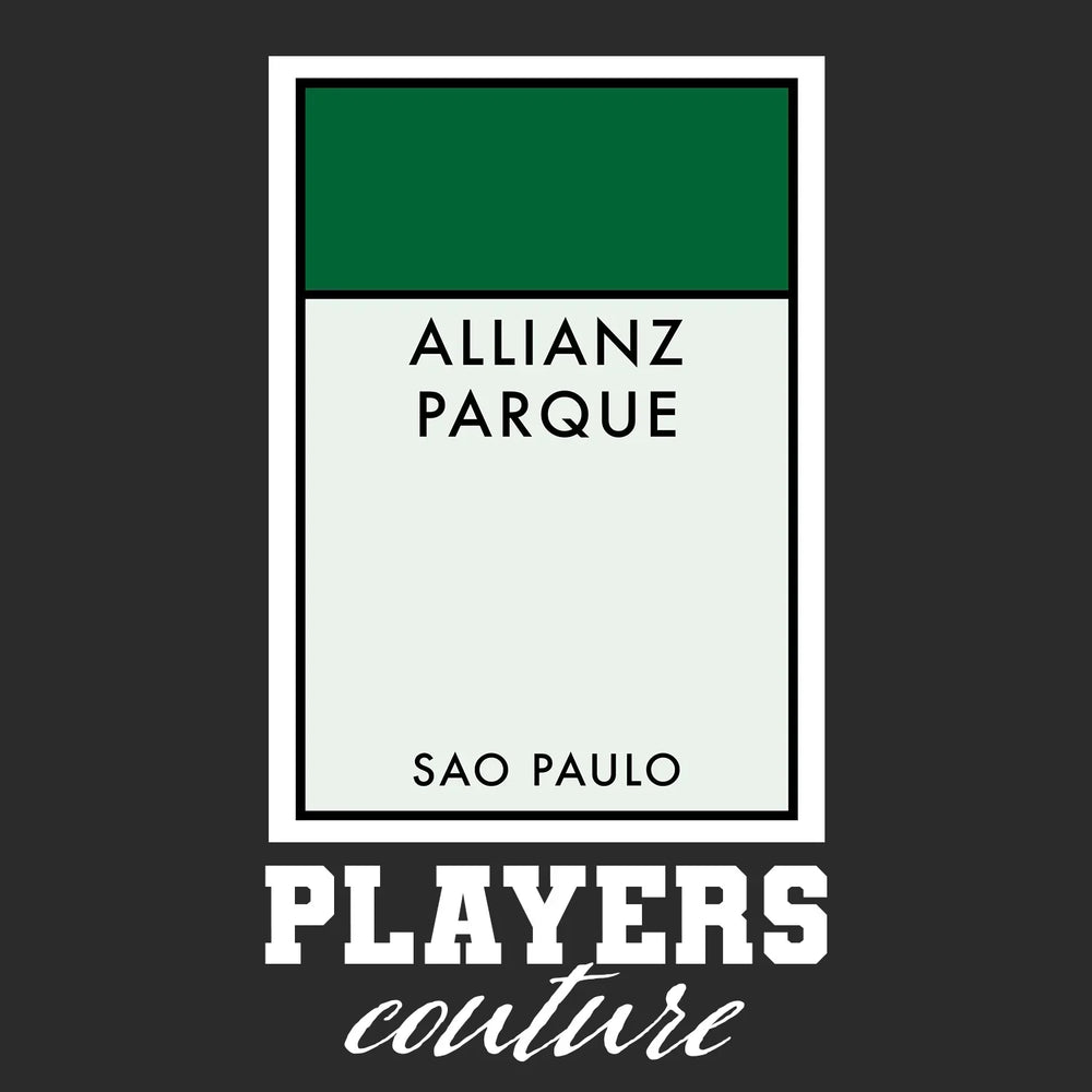 Palmeiras Monopoly Card hoodie – black men's hoodie with white Palmeiras Monopoly Card letters and Players Couture logo on
