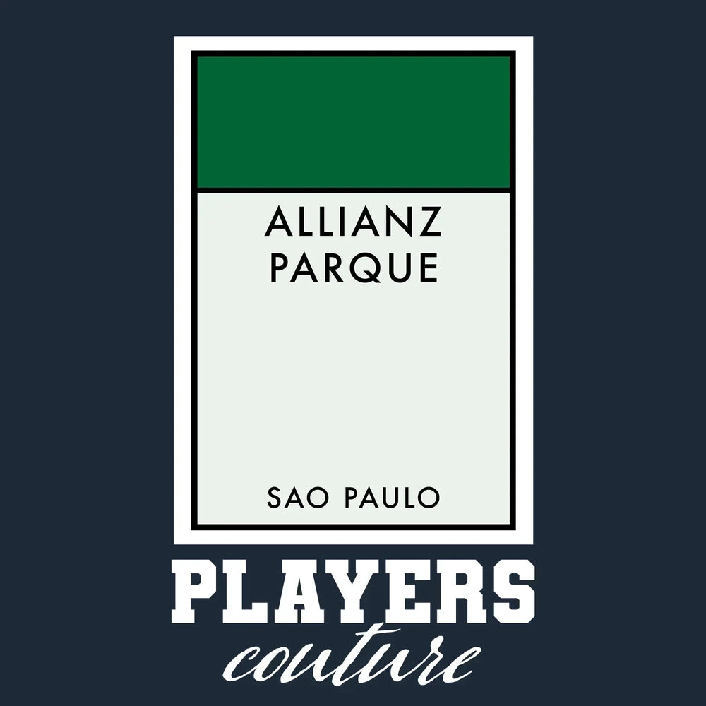 Palmeiras hoodie – navy men's hoodie with white Palmeiras letters and Players Couture logo on the chest