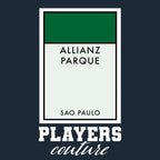 Palmeiras hoodie – navy men's hoodie with white Palmeiras letters and Players Couture logo on the chest