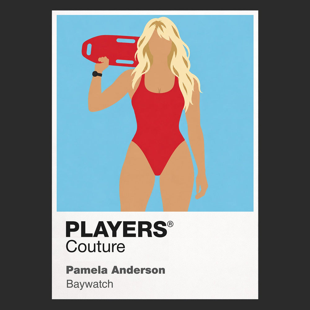 Pamela Anderson Pamela Anderson as C.J. Parker in the red Baywatch lifeguard era Icon Frame artwork in black