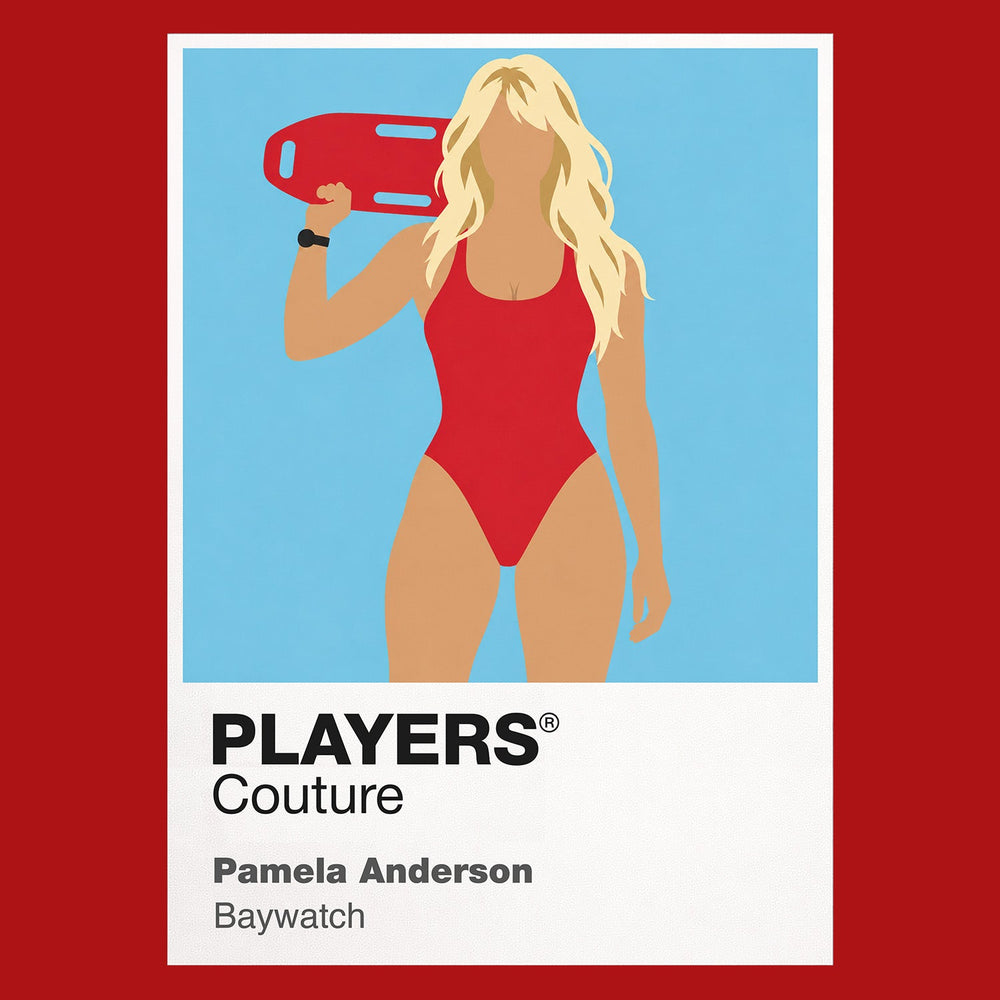 Pamela Anderson Pamela Anderson as C.J. Parker in the red Baywatch lifeguard era Icon Frame artwork in red