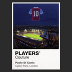 Paolo Di Canio West Ham United number 10 Icons in Lights Frame artwork in black