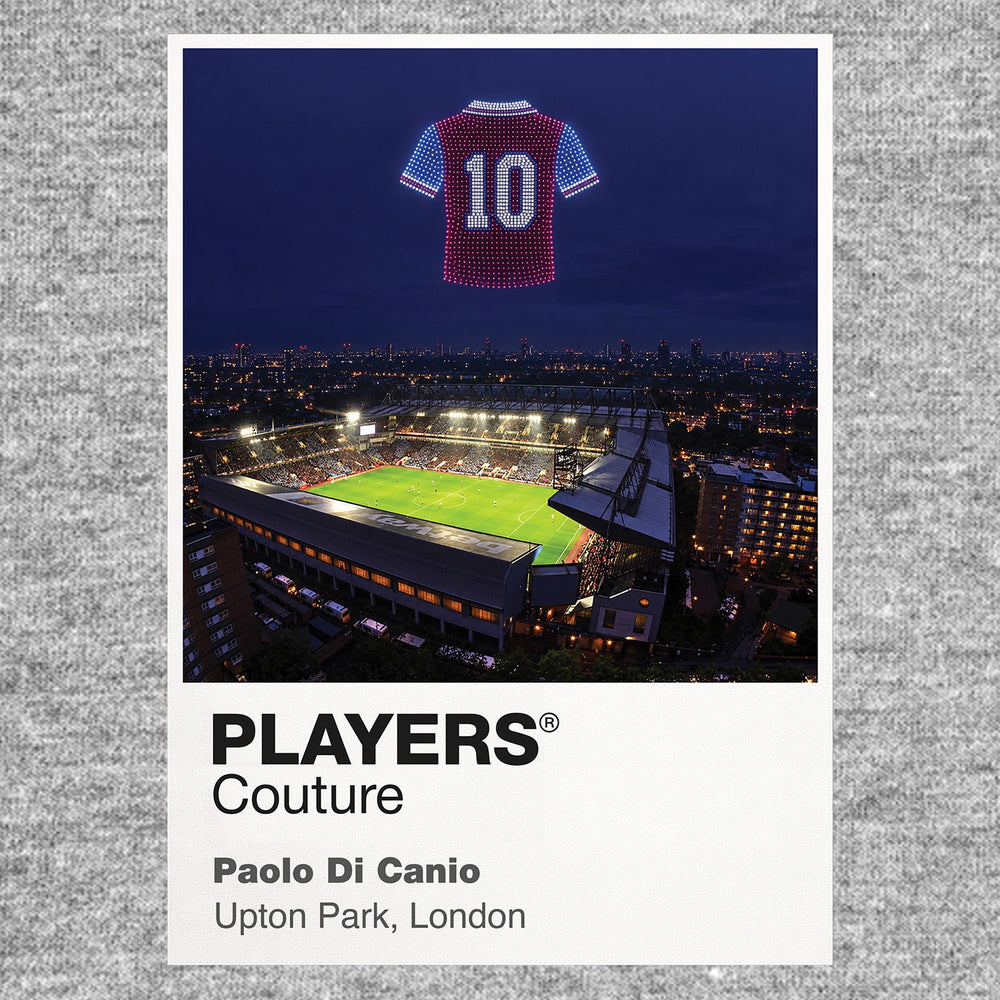 Paolo Di Canio West Ham United number 10 Icons in Lights Frame artwork in grey