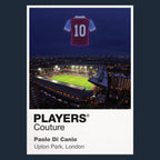 Paolo Di Canio West Ham United number 10 Icons in Lights Frame artwork in navy