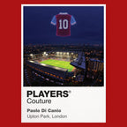 Paolo Di Canio West Ham United number 10 Icons in Lights Frame artwork in red