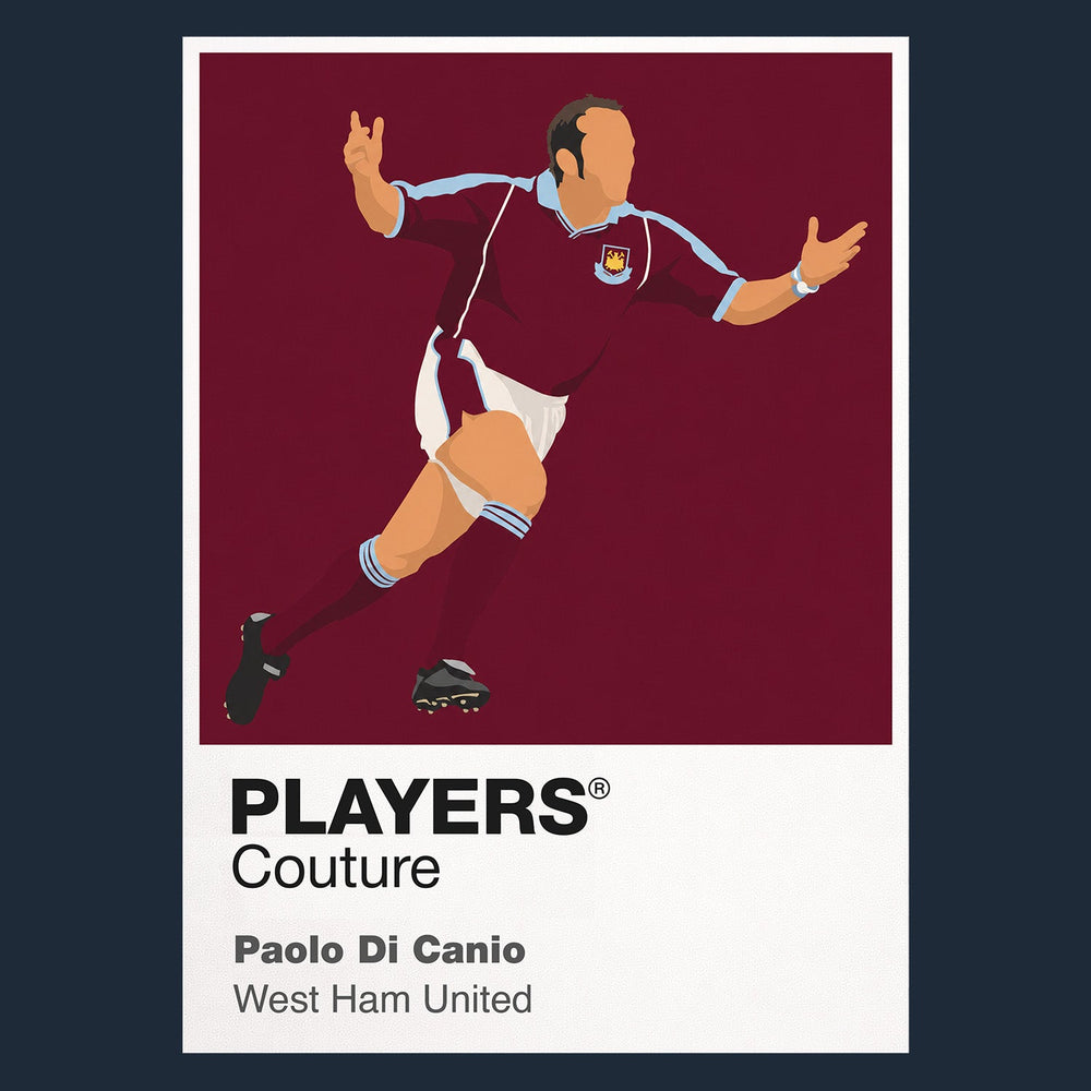 Paolo Di Canio West Ham United Icon Frame Men's Hoodie — Navy Artwork