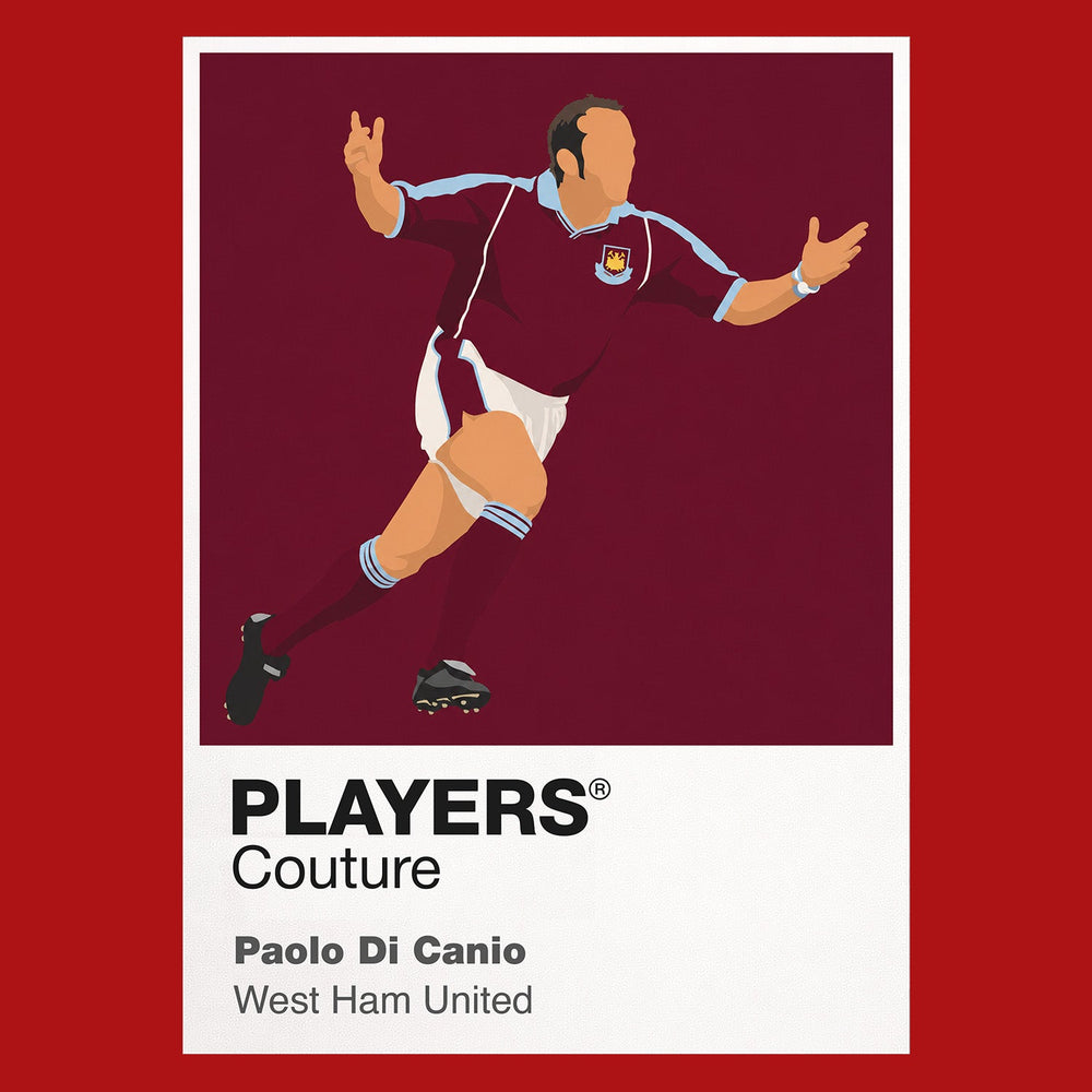 Paolo Di Canio West Ham United Icon Frame Men's Hoodie — Red Artwork