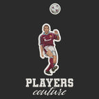 Paolo Di Canio Badge Men's Hoodie – white close-up detail shot of the Paolo Di Canio Players Couture logo design
