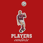 Paolo Di Canio Badge Men's Hoodie – white close-up detail shot of the Paolo Di Canio Players Couture logo design