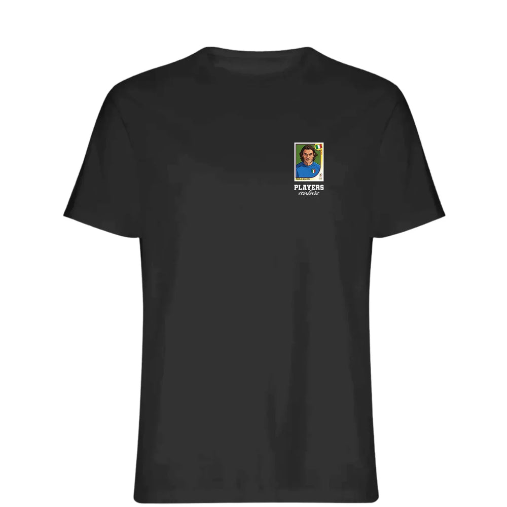 Paolo Maldini 2002 World Cup t-shirt – black men's t-shirt featuring the Paolo Maldini 2002 World Cup Players Couture logo