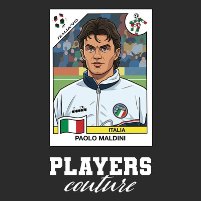 Paolo Maldini World Cup Sticker Men's Hoodie – paolo maldini 90 black Players Couture design