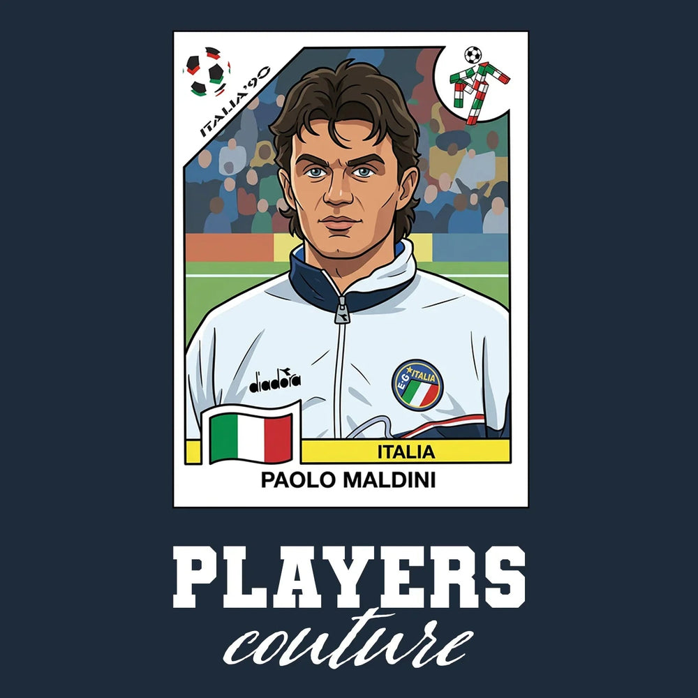 Paolo Maldini World Cup Sticker Men's Hoodie – paolo maldini 90 navy Players Couture design