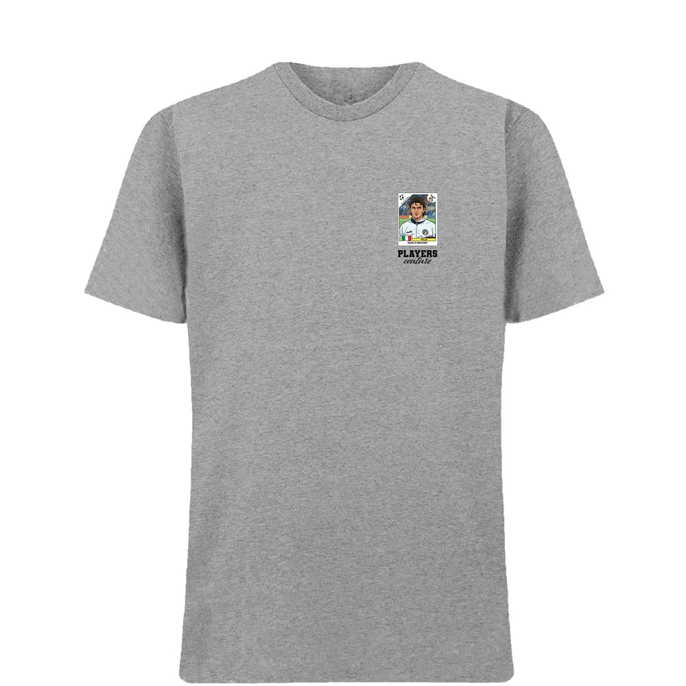 Paolo Maldini 1990 World Cup t-shirt – grey men's t-shirt featuring the Paolo Maldini 1990 World Cup Players Couture logo