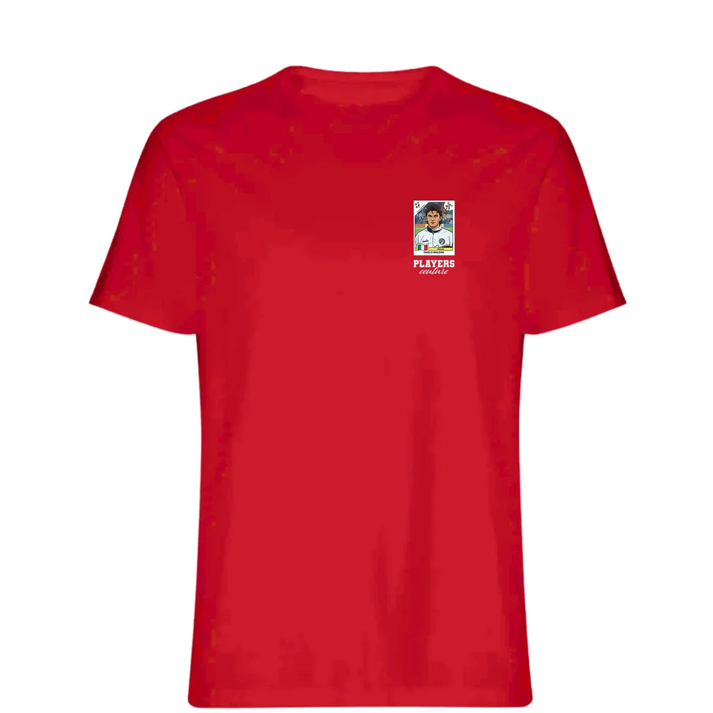 Paolo Maldini 1990 World Cup t-shirt – red men's t-shirt featuring the Paolo Maldini 1990 World Cup Players Couture logo