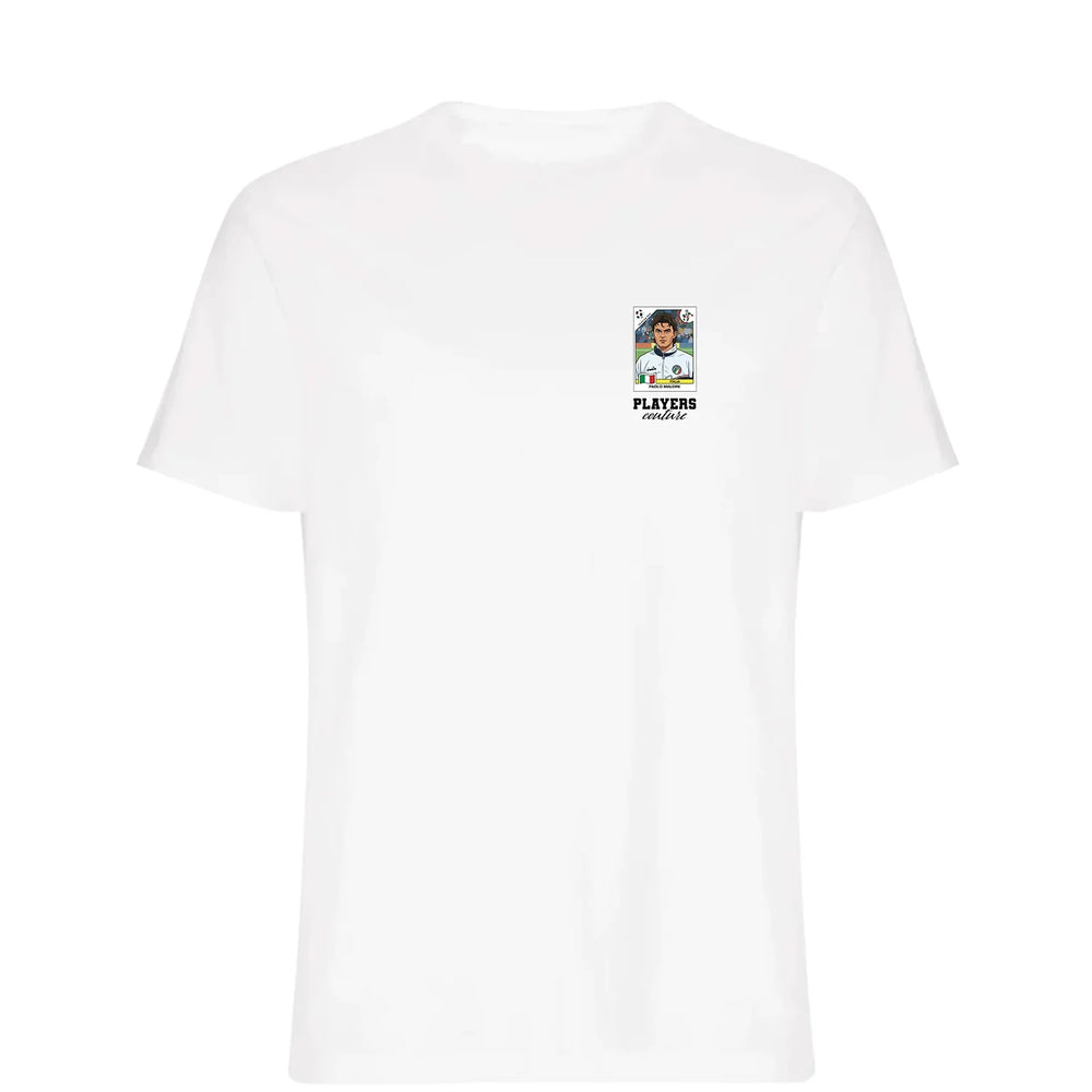 Paolo Maldini 1990 World Cup t-shirt – white men's t-shirt featuring the Paolo Maldini 1990 World Cup Players Couture logo