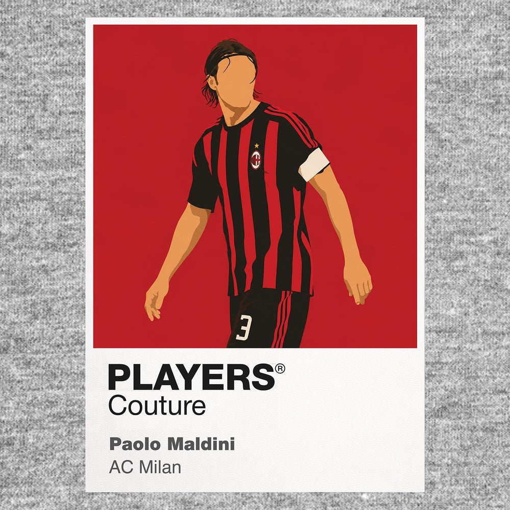 Paolo Maldini AC Milan Icon Frame Kids T-Shirt — Gray Artwork