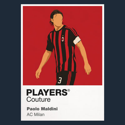Paolo Maldini AC Milan Icon Frame Men's Hoodie — Navy Artwork