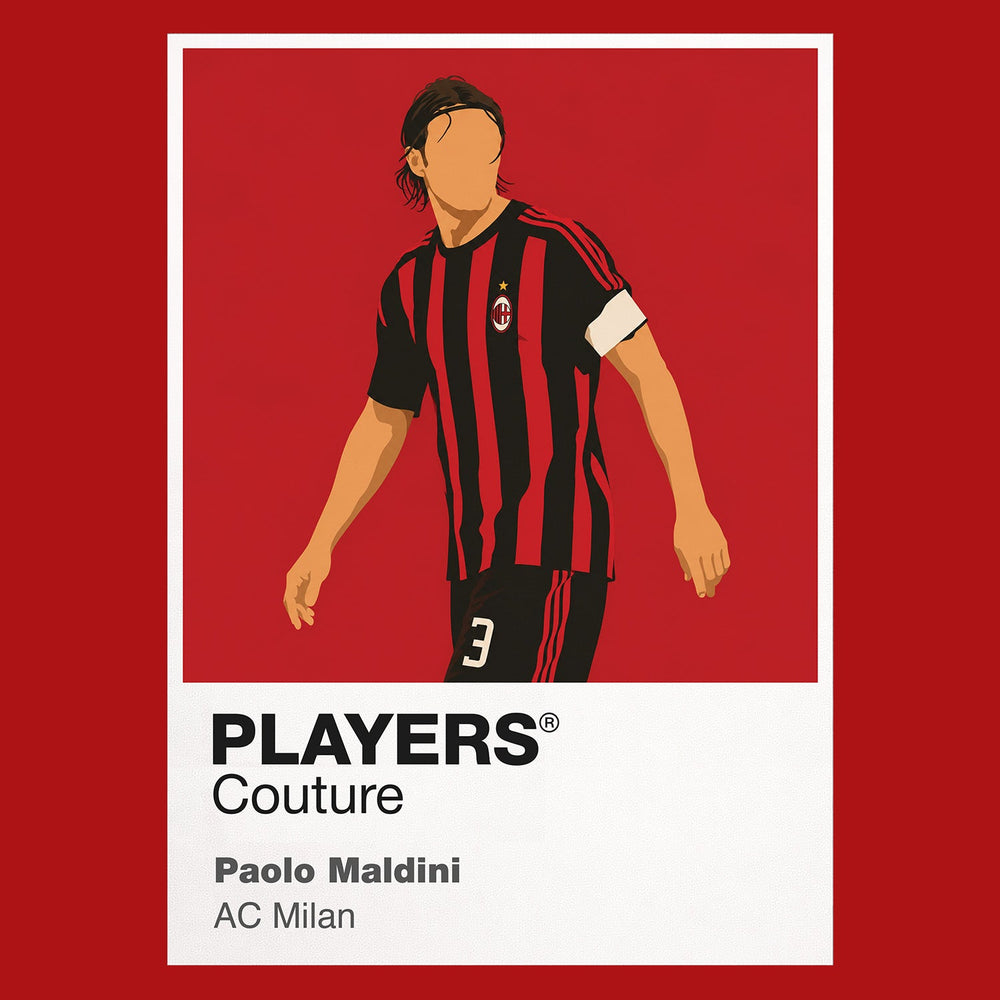 Paolo Maldini AC Milan Icon Frame Kids T-Shirt — Red Artwork