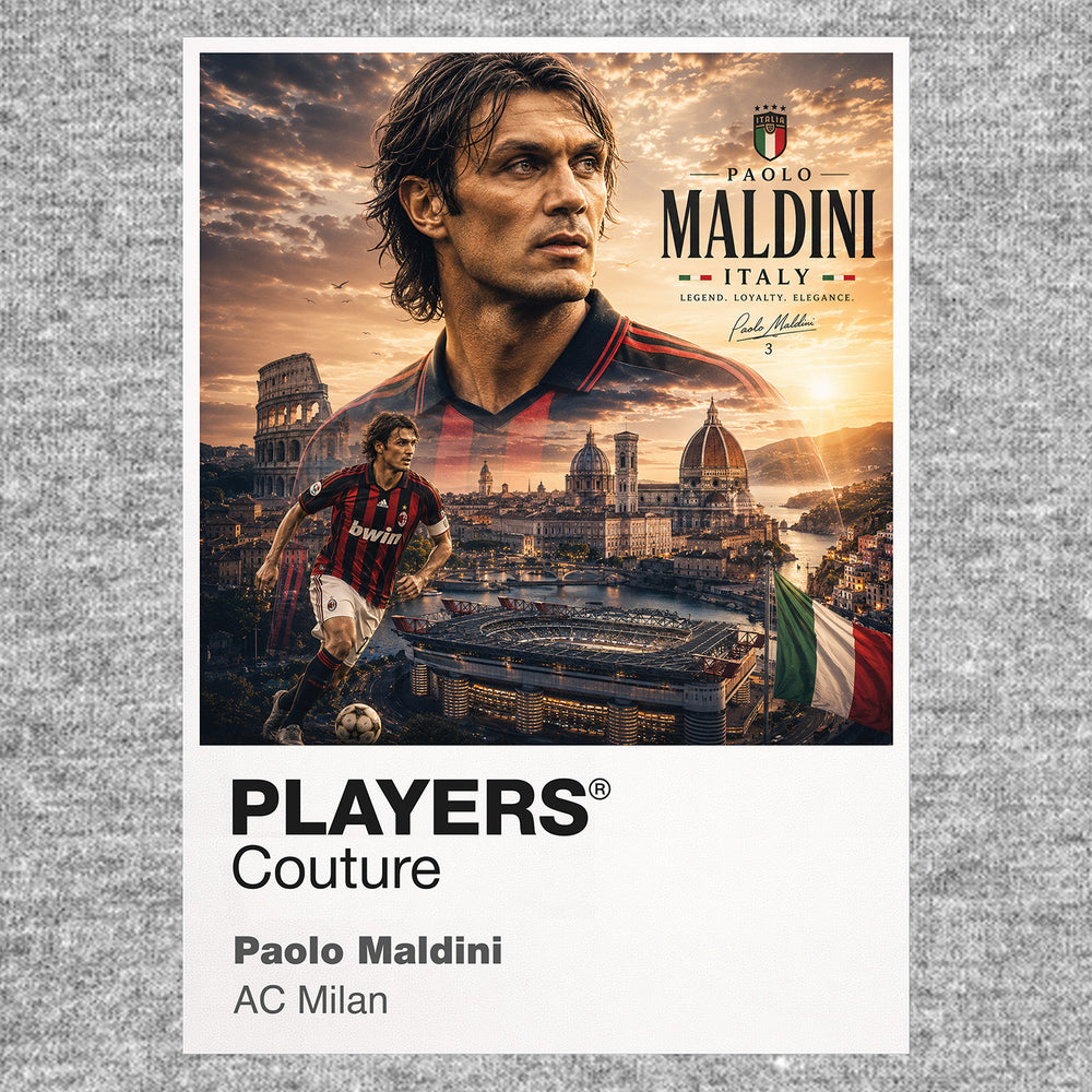 Paolo Maldini Italy Atlas Frame artwork by Players Couture