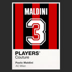 Paolo Maldini 3 Football Shirt Frame Men's Hoodie – black close-up detail shot of the Paolo Maldini 3 Football Players