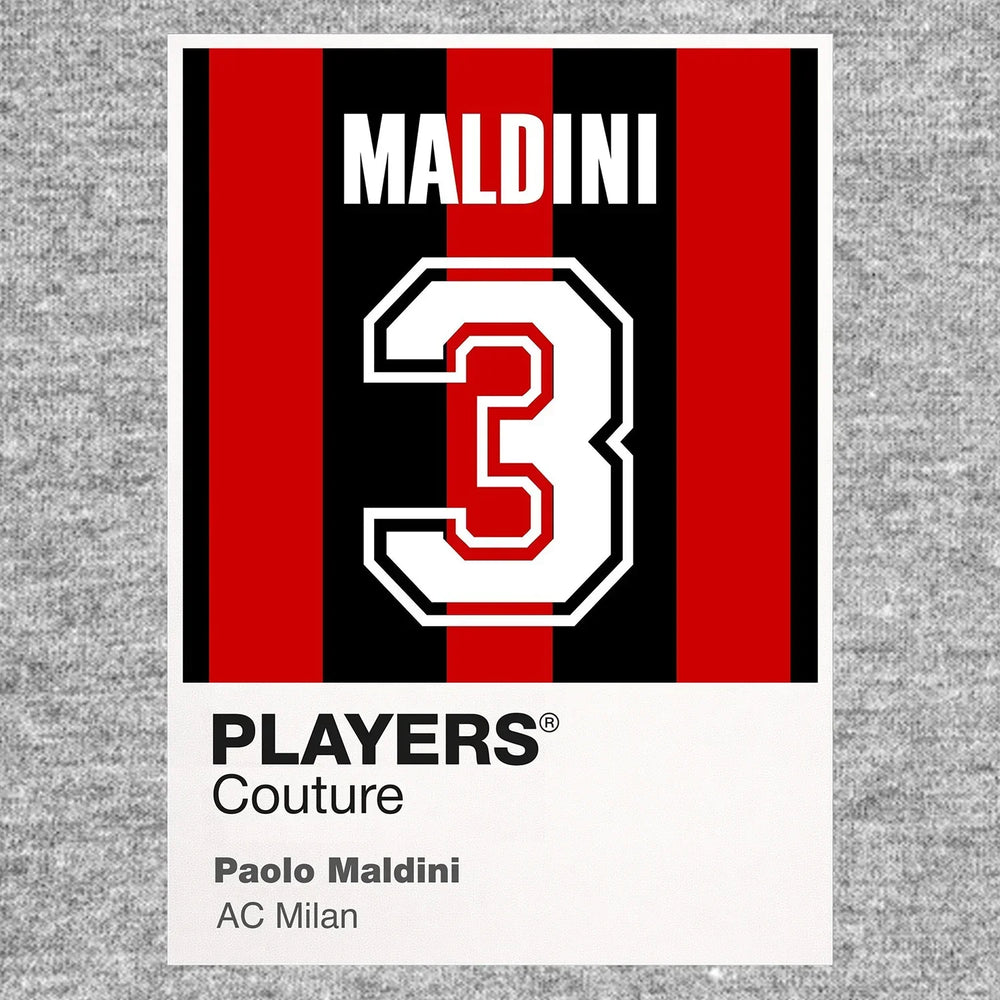 Paolo Maldini 3 Football Shirt Frame Men's Hoodie – grey close-up detail shot of the Paolo Maldini 3 Football Players
