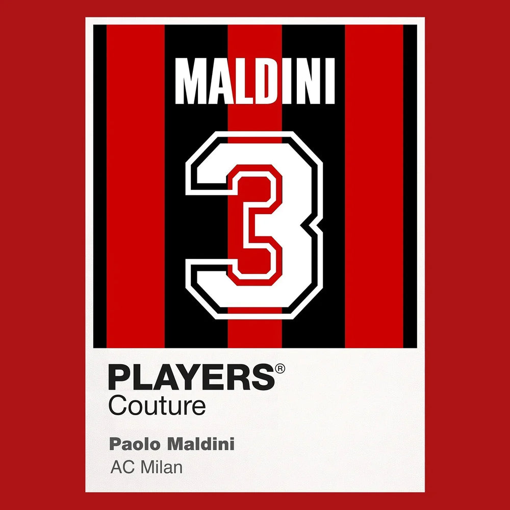 Paolo Maldini 3 Football Shirt Frame Men's Hoodie – red close-up detail shot of the Paolo Maldini 3 Football Players Couture