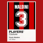 Paolo Maldini 3 Football Shirt Frame Men's Hoodie – red close-up detail shot of the Paolo Maldini 3 Football Players Couture