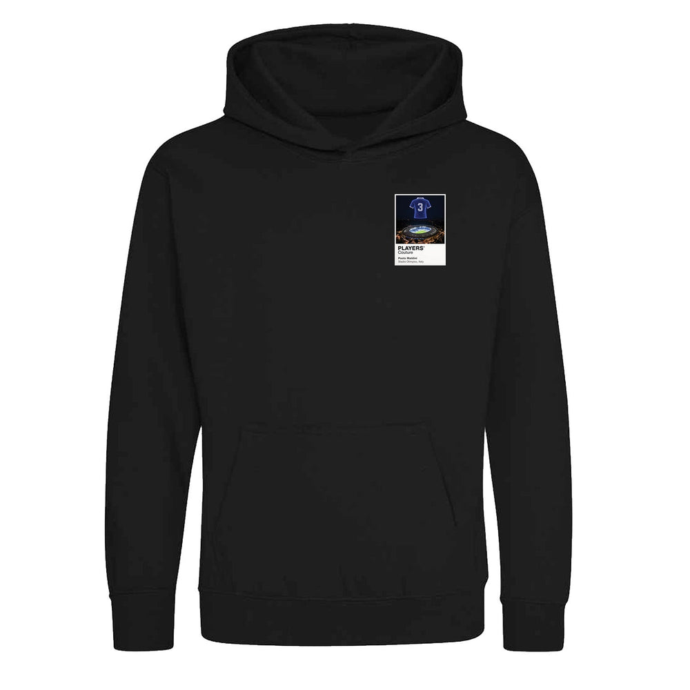 Paolo Maldini Italy Icons in Lights Frame Kids Hoodie in Black