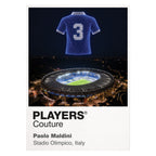 Paolo Maldini Italy number 3 Icons in Lights Frame artwork in white