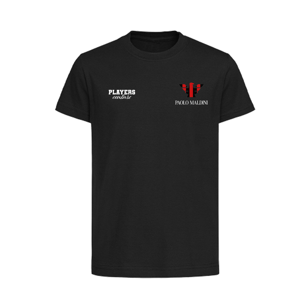Paolo Maldini Milan Logo Players Couture Kids T-Shirt Black