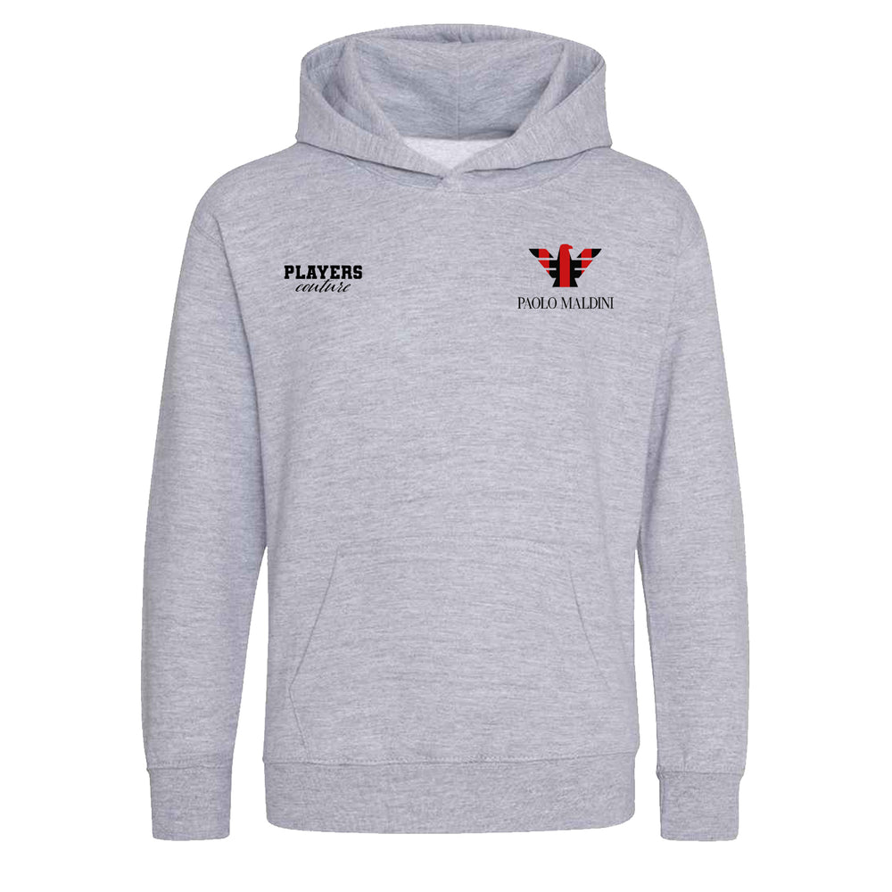 Paolo Maldini Milan Logo Players Couture Kids Hoodie Gray