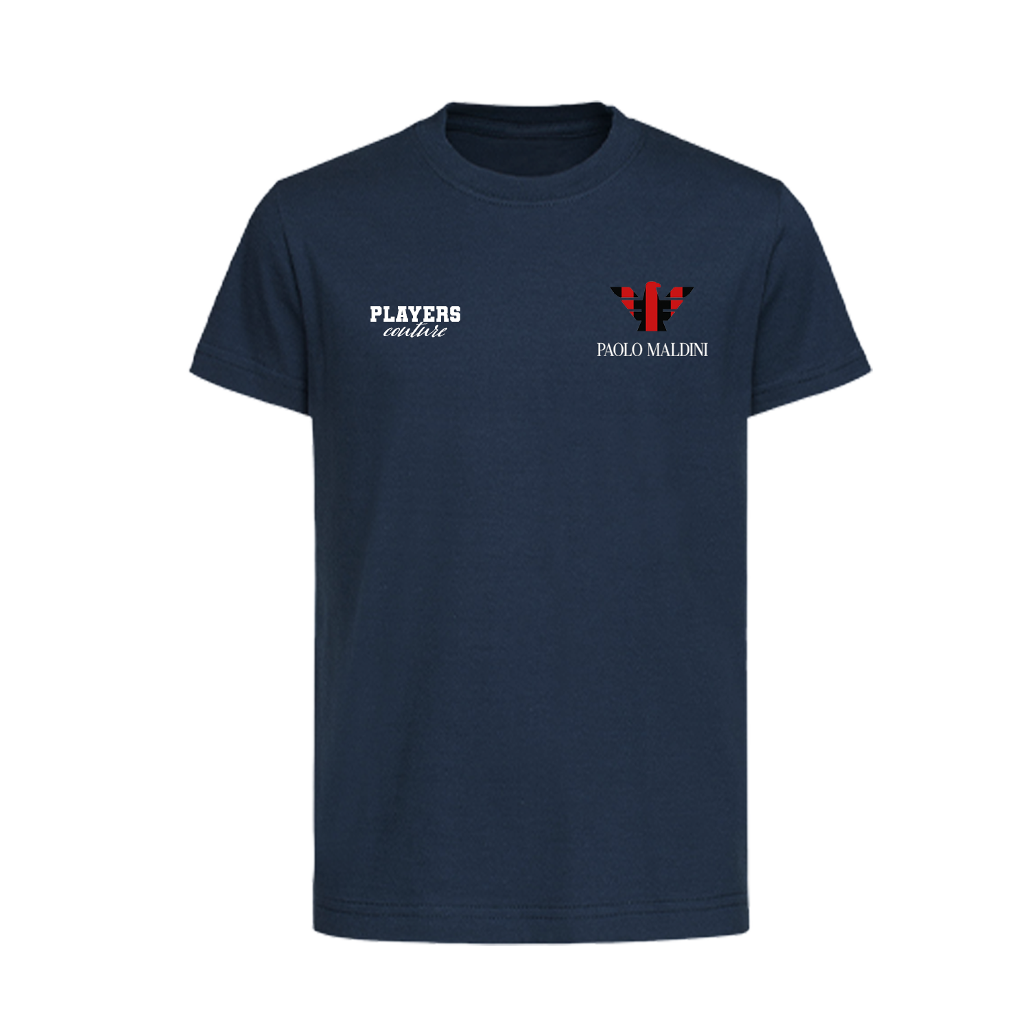 Paolo Maldini Milan Logo Players Couture Kids T-Shirt Navy