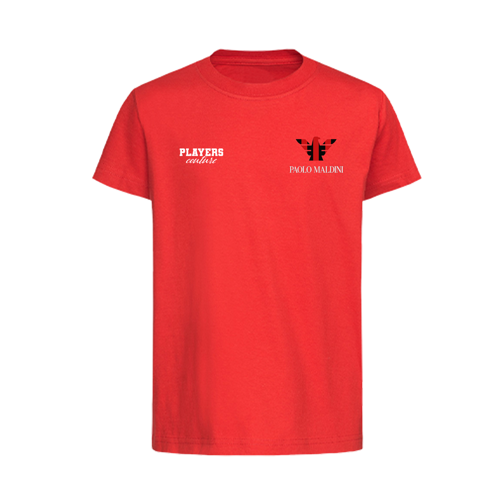 Paolo Maldini Milan Logo Players Couture Kids T-Shirt Red