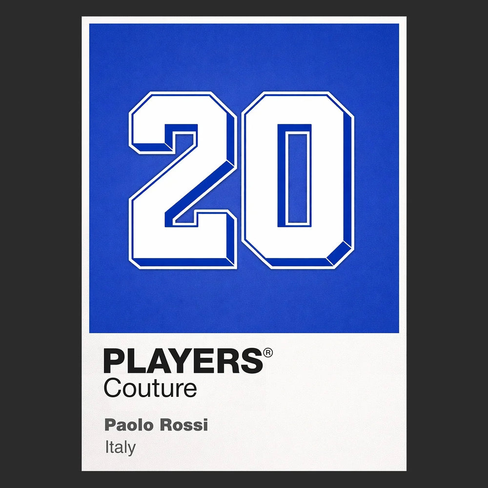 Paolo Rossi 20 Football Shirt Frame Men's Hoodie – black close-up detail shot of the Paolo Rossi 20 Football Players Couture
