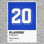 Paolo Rossi 20 Football Shirt Frame Men's Hoodie – grey close-up detail shot of the Paolo Rossi 20 Football Players Couture
