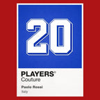 Paolo Rossi 20 Football Shirt Frame Men's Hoodie – red close-up detail shot of the Paolo Rossi 20 Football Players Couture