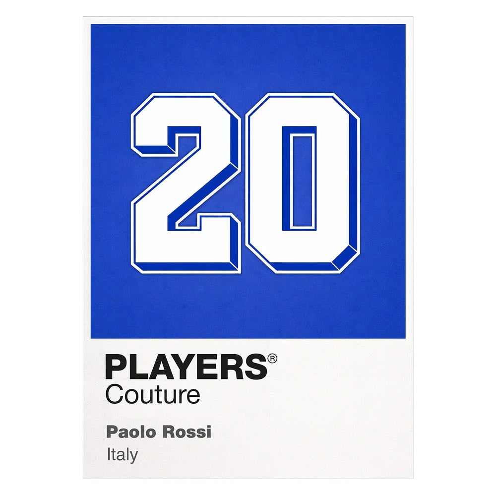 Paolo Rossi 20 Football Shirt Frame Men's Hoodie – white close-up detail shot of the Paolo Rossi 20 Football Players Couture