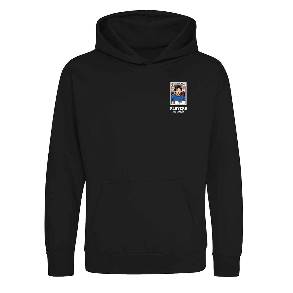 Paolo Rossi World Cup Sticker Kids Hoodie – paolo rossi sticker kids black hoodie Players Couture design