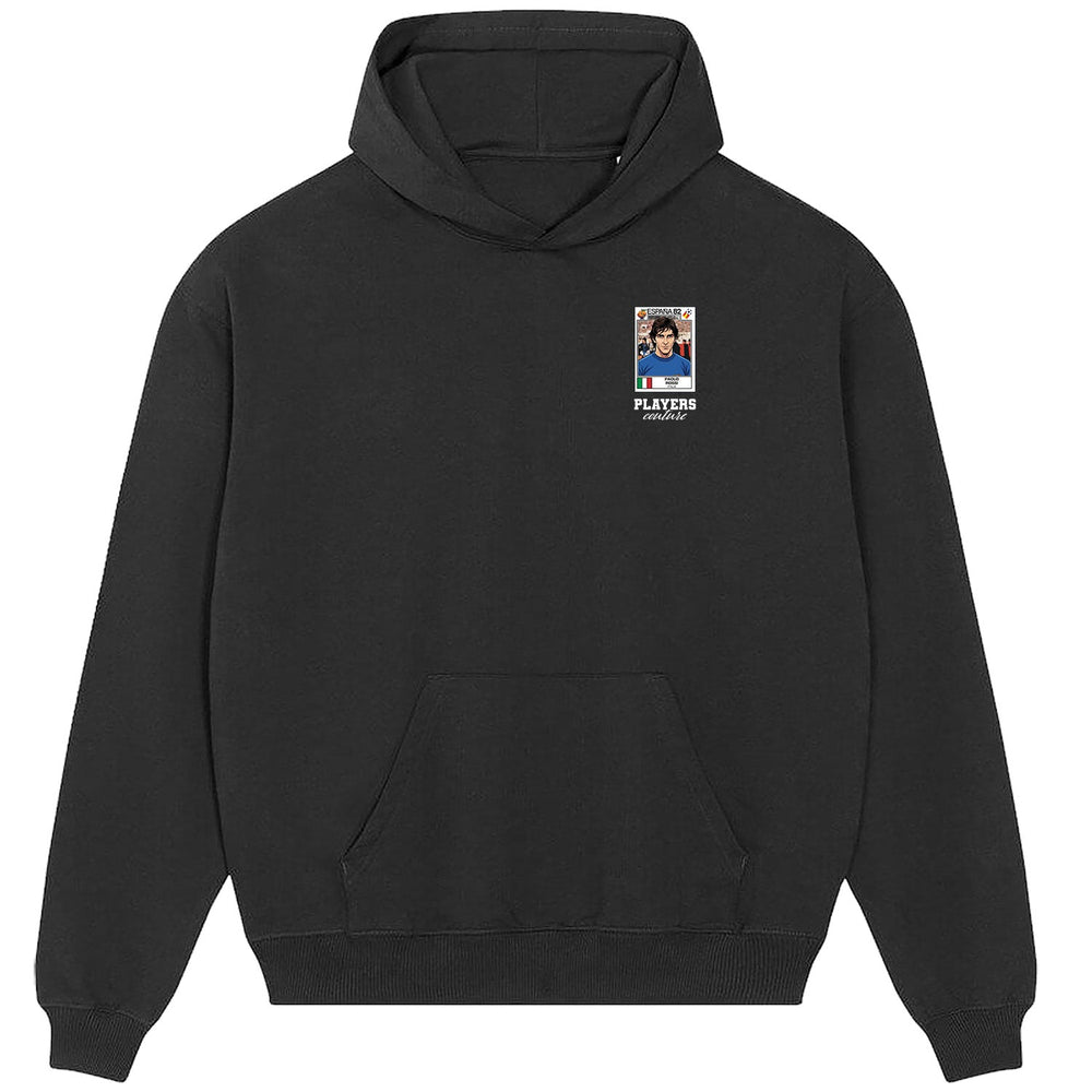 Paolo Rossi World Cup Sticker Men's Hoodie – paolo rossi sticker mens black hoodie Players Couture design