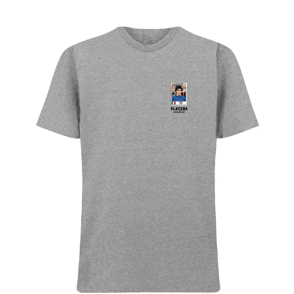 Paolo Rossi World Cup t-shirt – grey men's t-shirt featuring the Paolo Rossi World Cup Players Couture logo