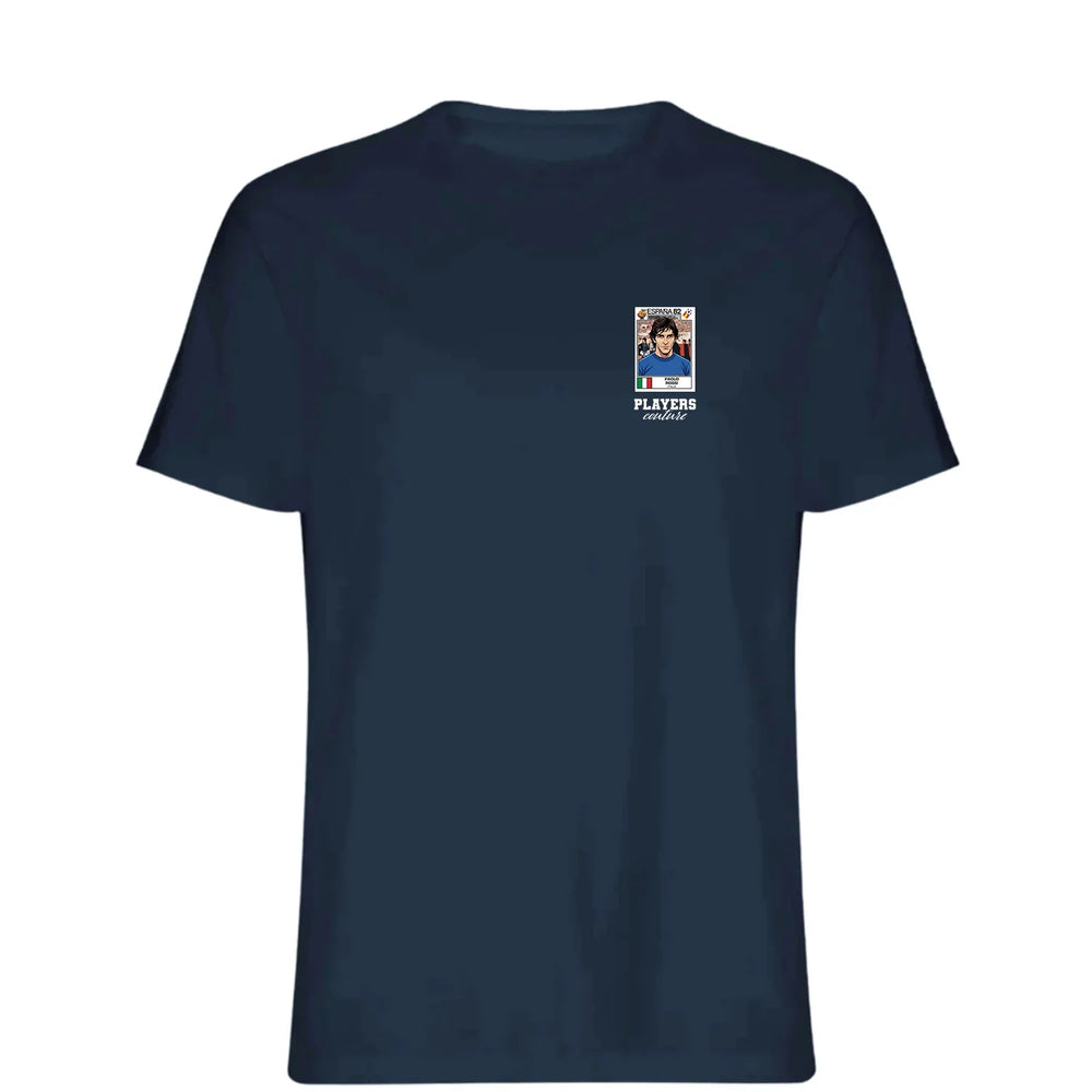 Paolo Rossi World Cup t-shirt – navy men's t-shirt featuring the Paolo Rossi World Cup Players Couture logo