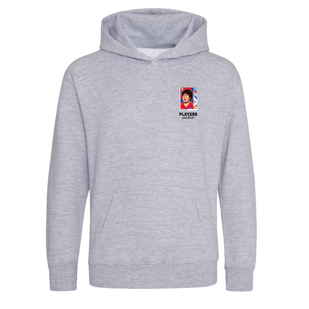 Park Ji Sung World Cup Sticker Kids Hoodie – park ji sung sticker kids grey hoodie Players Couture design