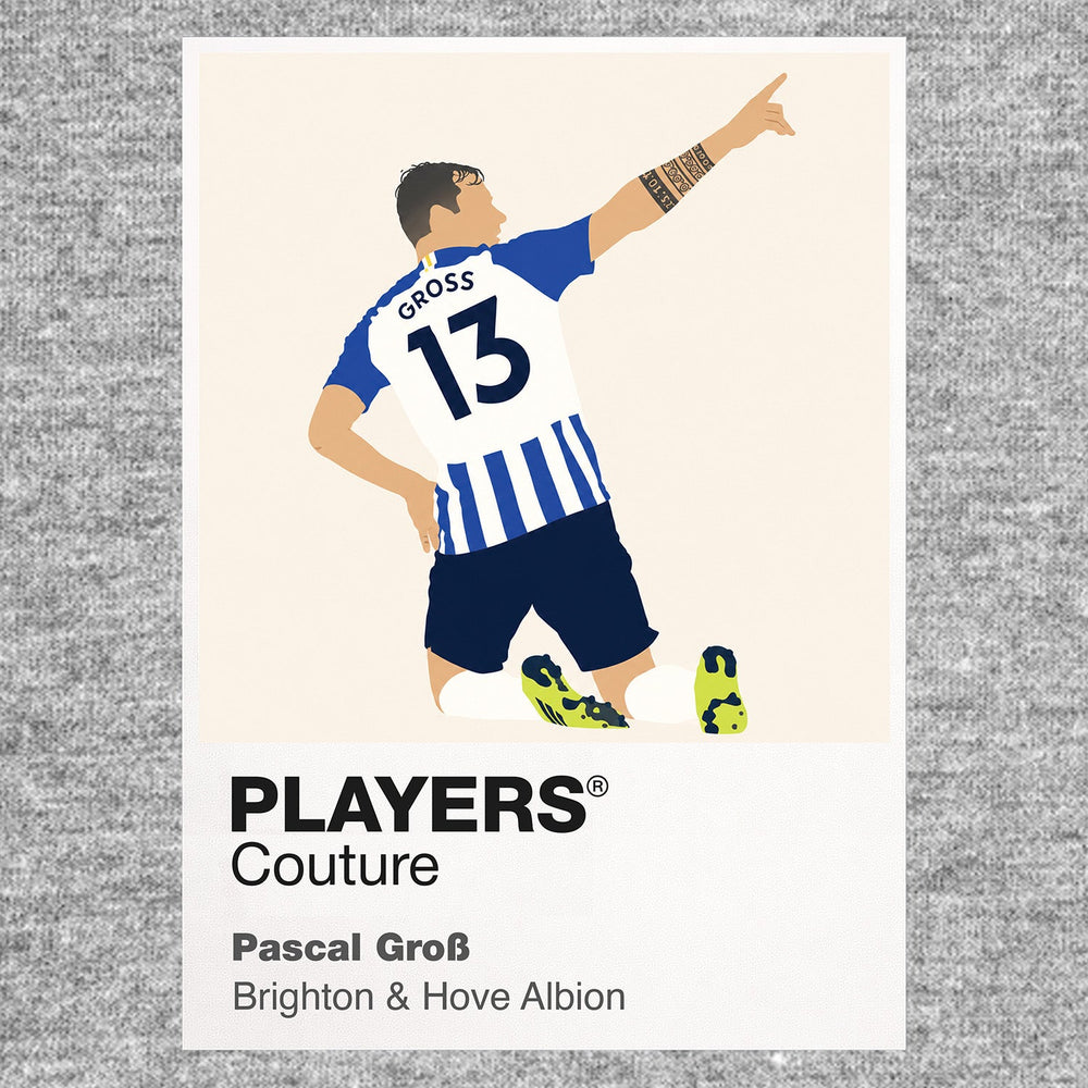 Pascal Groß Brighton & Hove Albion grey Icon Frame artwork detail