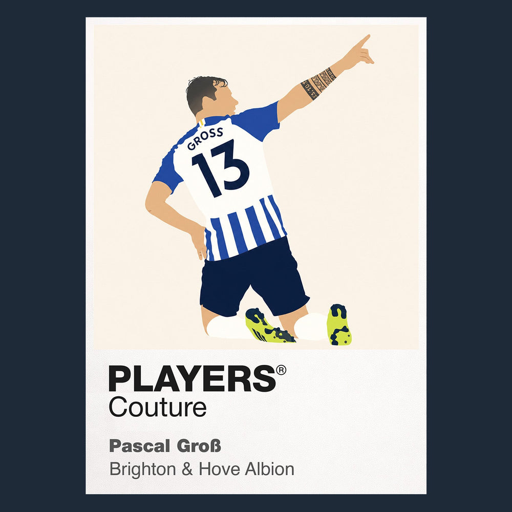 Pascal Groß Brighton & Hove Albion navy Icon Frame artwork detail
