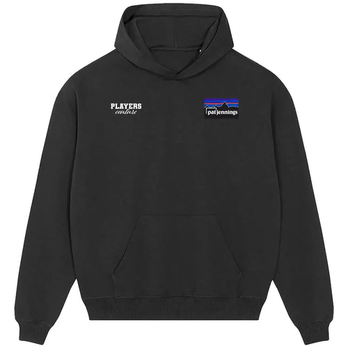 Pat Jennings hoodie – black men's hoodie featuring the Pat Jennings Players Couture logo